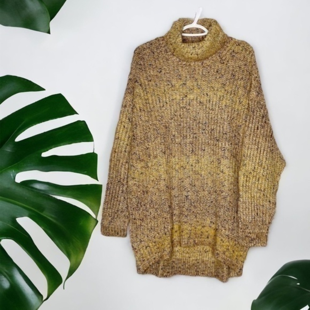 Universal Thread Mock Turtleneck Gradient Knit Sweater Olive
